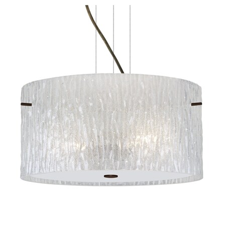 Besa Lighting Tamburo 16 Cable Pendant, Glitter Stone, Bronze Finish, 3x100W Incandescent 1KV-4008GL-BR